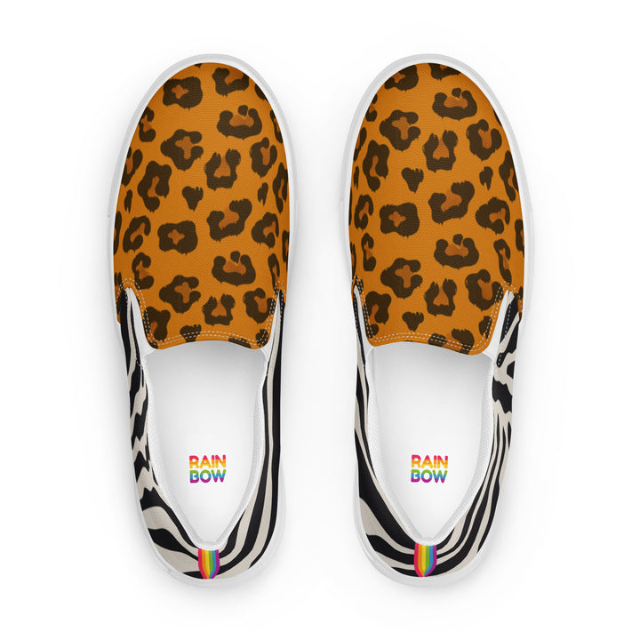 Two Tone Safari Print Slip-on Shoes (male sizes) Slip Ons The Rainbow Stores