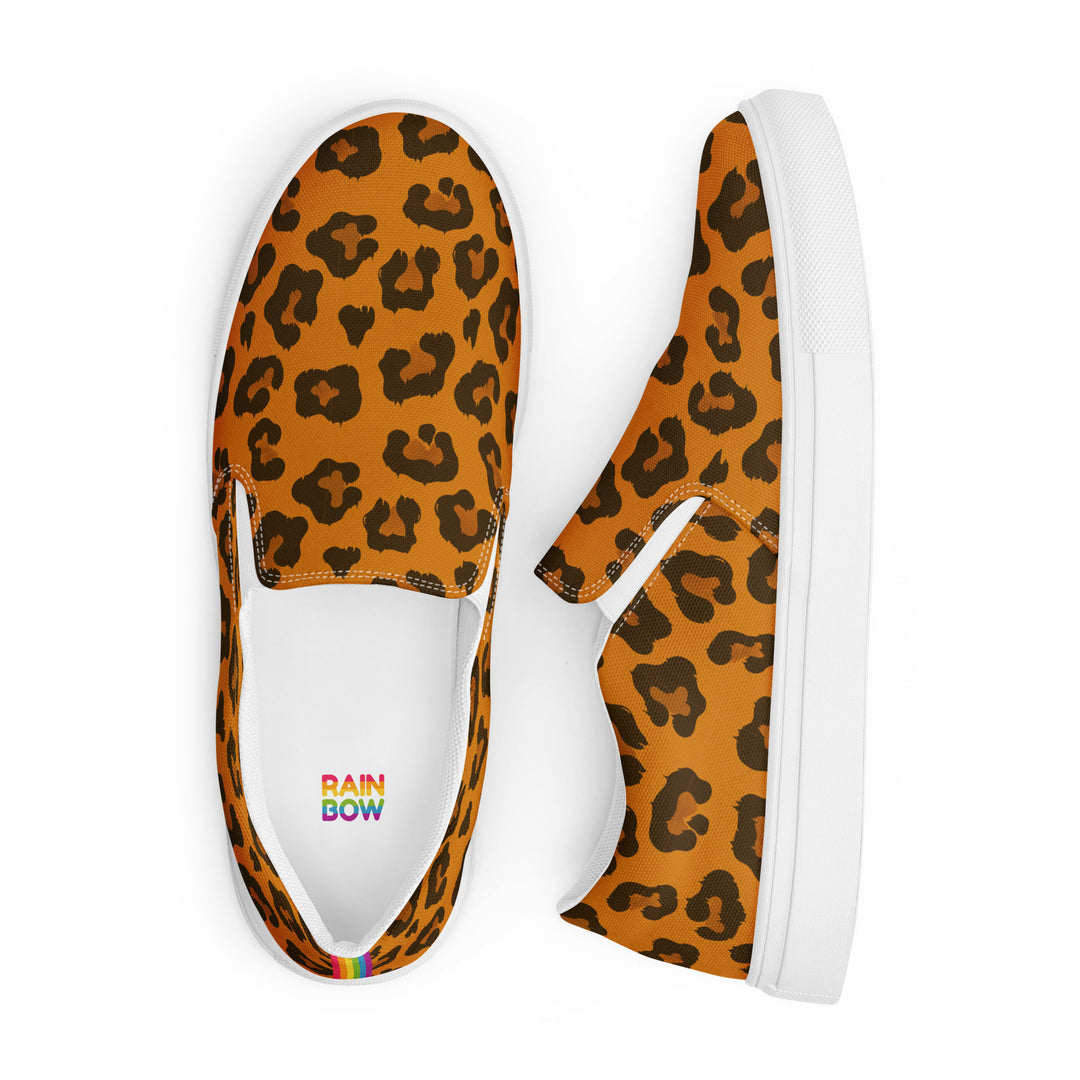 Leopard Print Rainbow Slip-on Shoes (male sizes) Slip Ons The Rainbow Stores