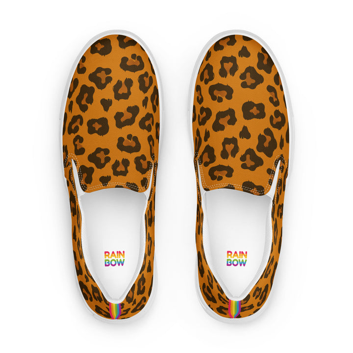 Leopard Print Rainbow Slip-on Shoes (male sizes) Slip Ons The Rainbow Stores