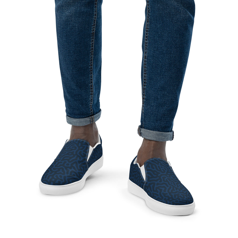 Blue Turing Pattern Slip-on Shoes (male sizes) Slip Ons The Rainbow Stores
