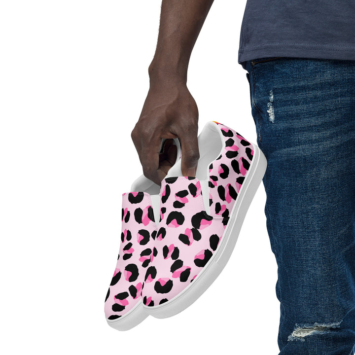 Rainbow Pink Leopard Print Slip-on Shoes (male sizes) Slip Ons The Rainbow Stores