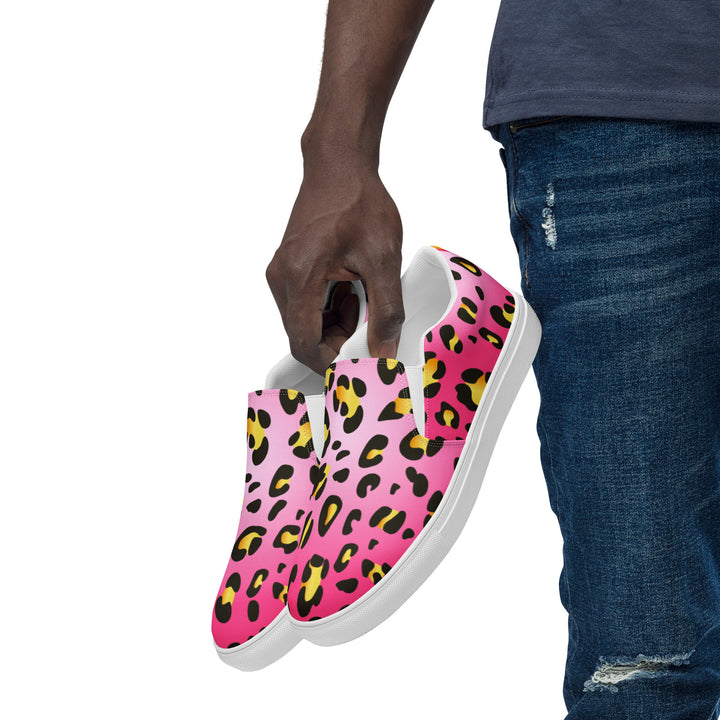 Rainbow Pink Leopard Slip-on Shoes (male sizes) Slip Ons The Rainbow Stores