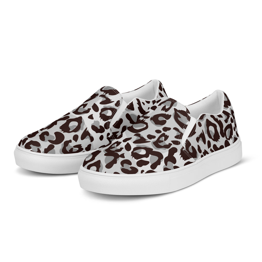 Grey Leopard Print Slip-on Shoes (male sizes) - Main Image