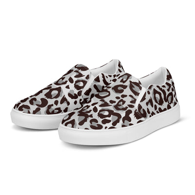 Grey Leopard Print Slip-on Shoes (male sizes) Slip Ons The Rainbow Stores