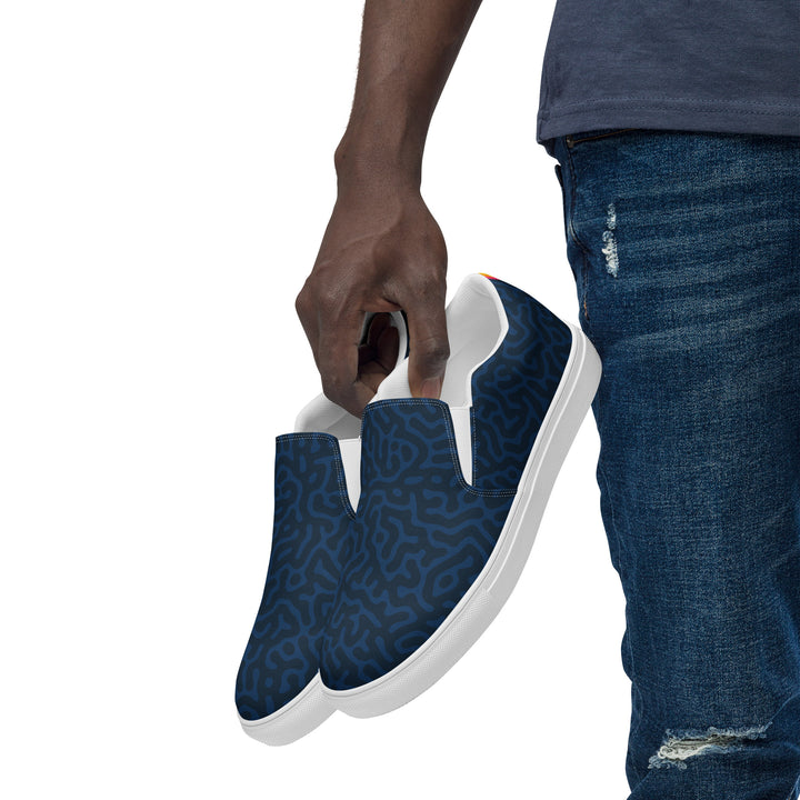 Blue Turing Pattern Slip-on Shoes (male sizes) Slip Ons The Rainbow Stores