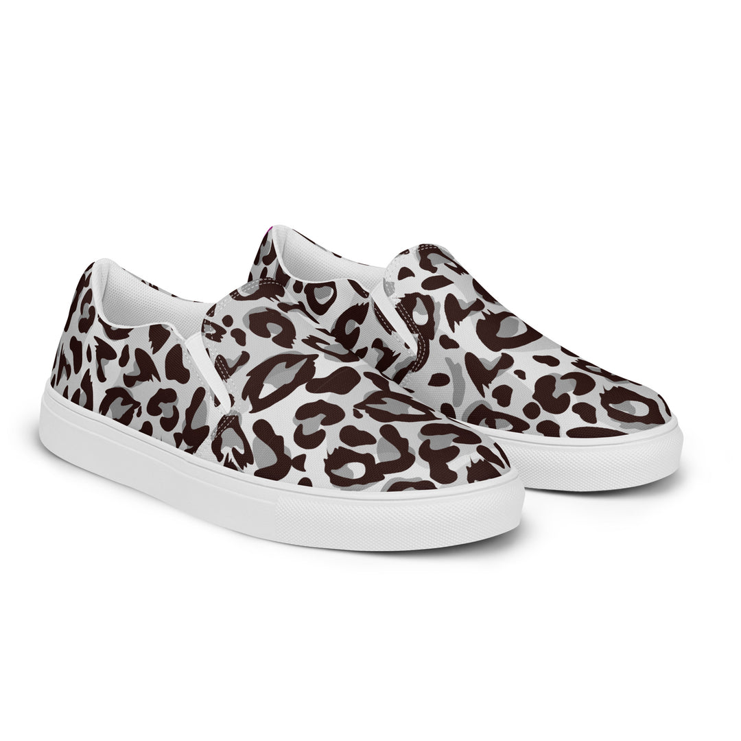 Grey Leopard Print Slip-on Shoes (male sizes) Slip Ons The Rainbow Stores