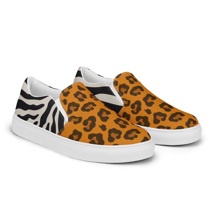 Two Tone Safari Print Slip-on Shoes (male sizes) Slip Ons The Rainbow Stores