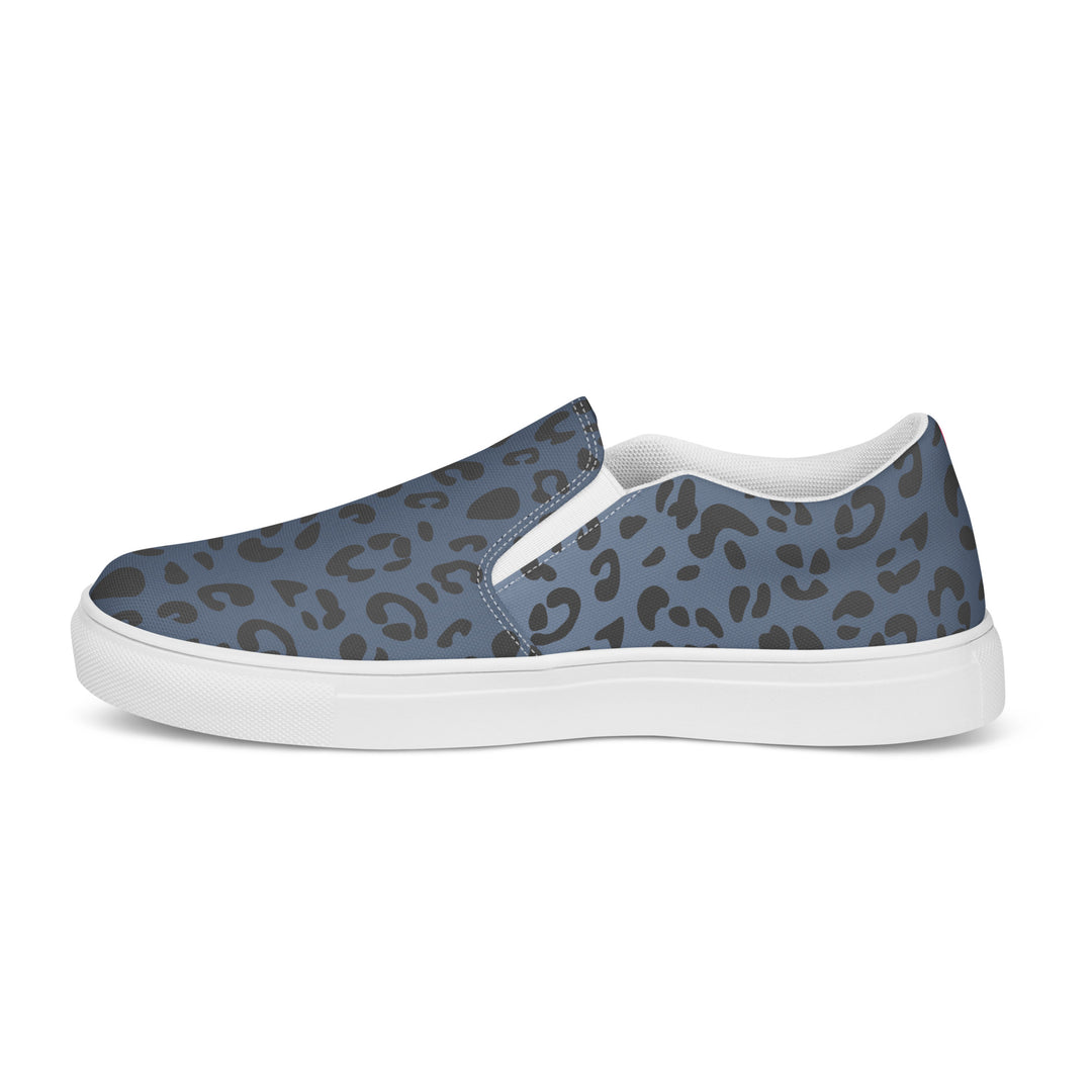 Rainbow Blue Leopard Print Slip-on Canvas Shoes (male sizes) Slip Ons The Rainbow Stores