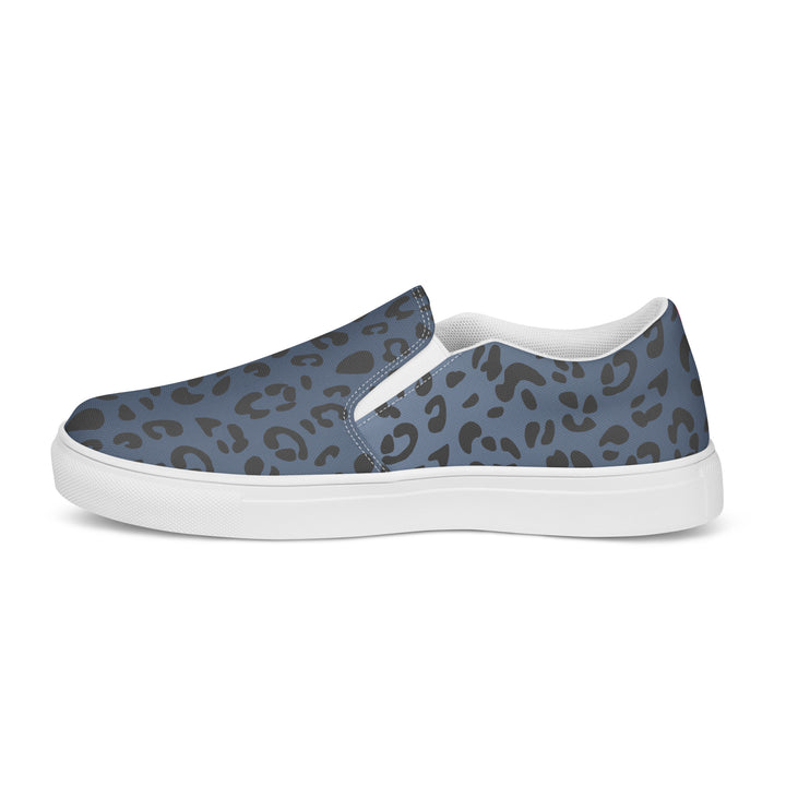 Rainbow Blue Leopard Print Slip-on Canvas Shoes (male sizes) Slip Ons The Rainbow Stores