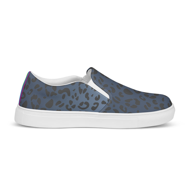Rainbow Blue Leopard Print Slip-on Canvas Shoes (male sizes) Slip Ons The Rainbow Stores
