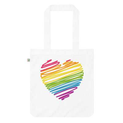 Rainbow Heart Organic Tote Bag Bags The Rainbow Stores