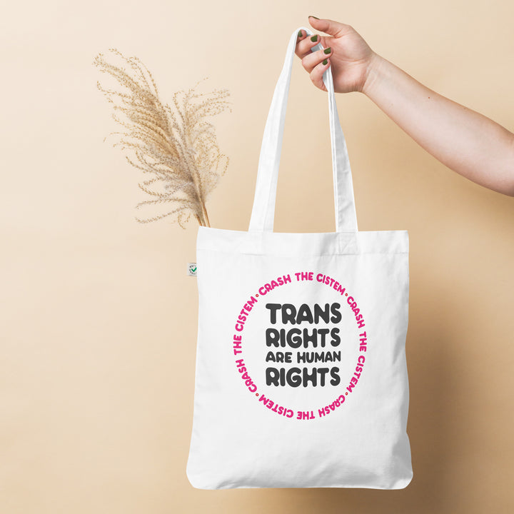 Trans Rights Are Human Rights Organic Tote Bag Bags The Rainbow Stores