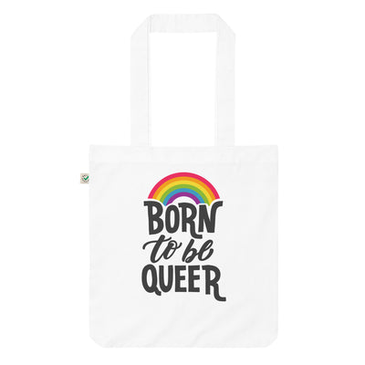 Born To be Queer Organic Tote Bag Bags The Rainbow Stores
