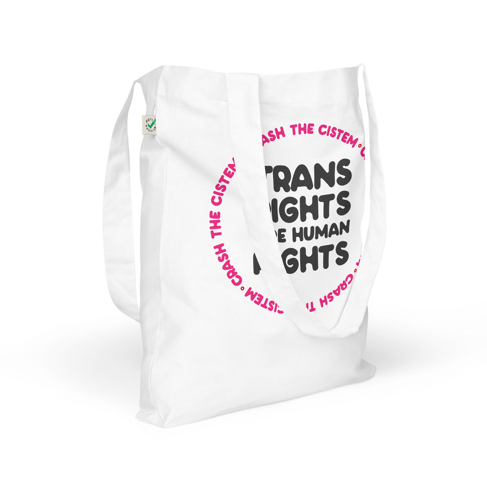 Trans Rights Are Human Rights Organic Tote Bag Bags The Rainbow Stores