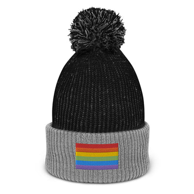 Rainbow Pride Flag Pom-Pom Beanie Hats The Rainbow Stores