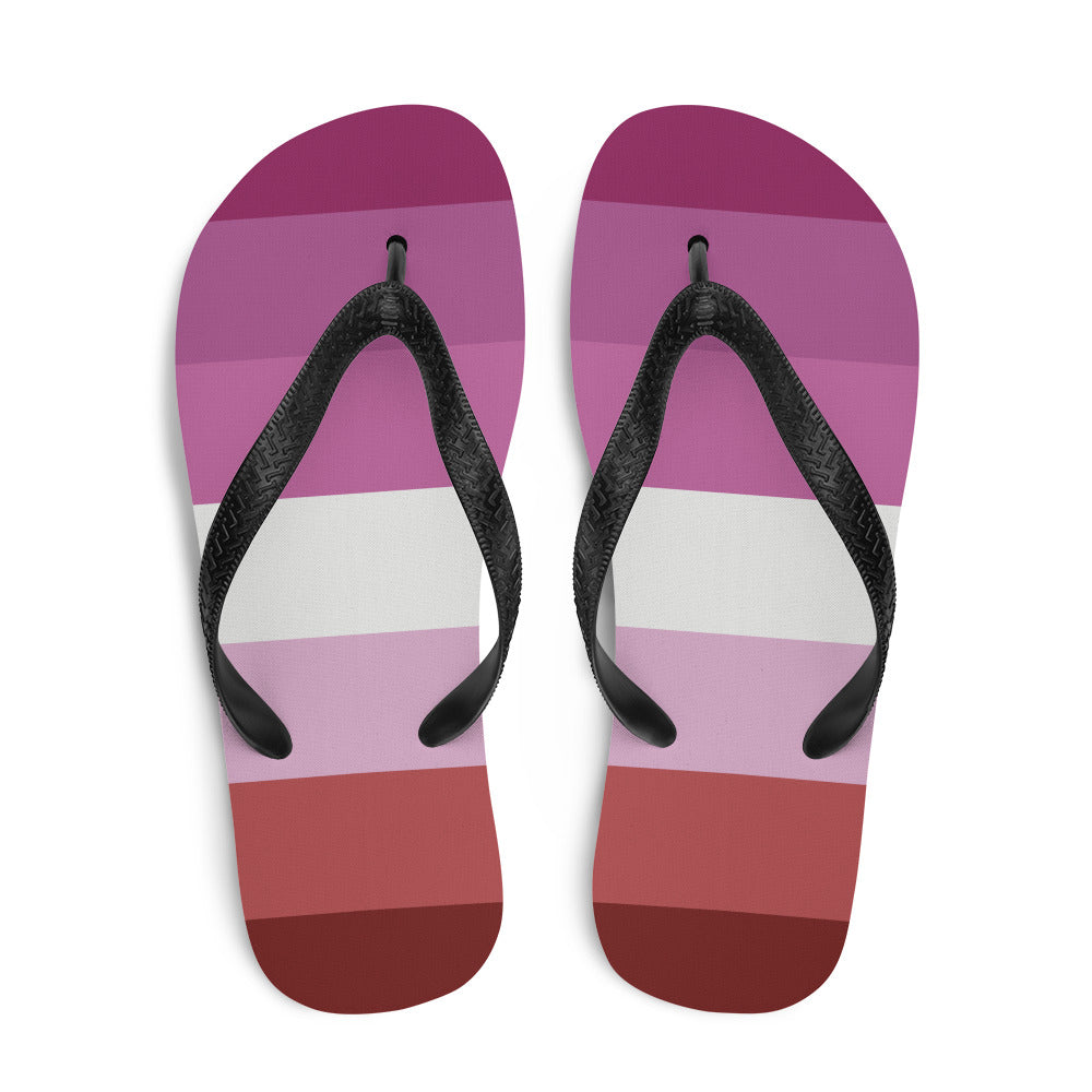 Pink Lesbian Flag Flip-Flops Flip Flops The Rainbow Stores