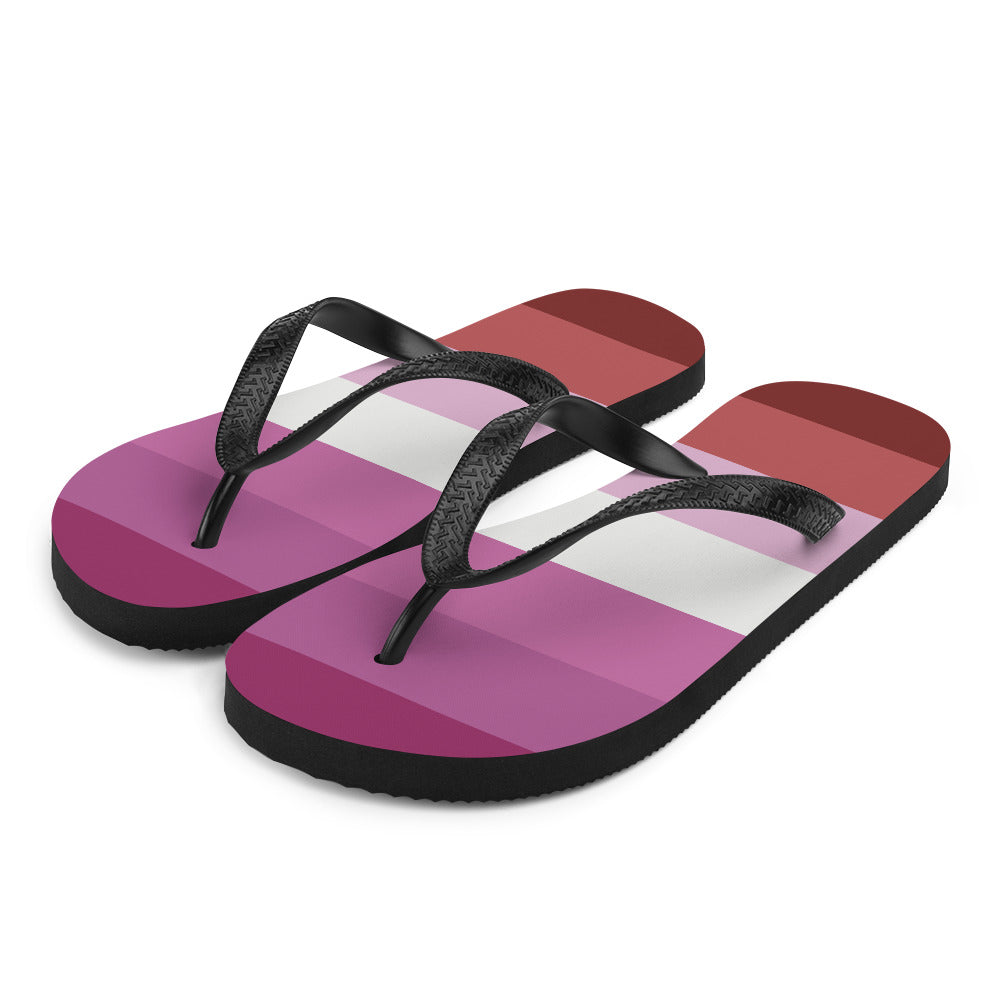 Pink Lesbian Flag Flip-Flops Flip Flops The Rainbow Stores