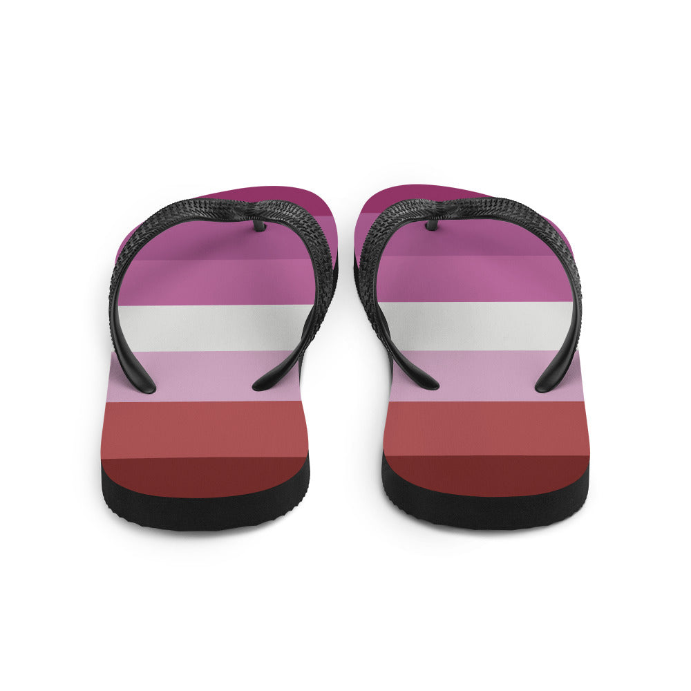 Pink Lesbian Flag Flip-Flops Flip Flops The Rainbow Stores