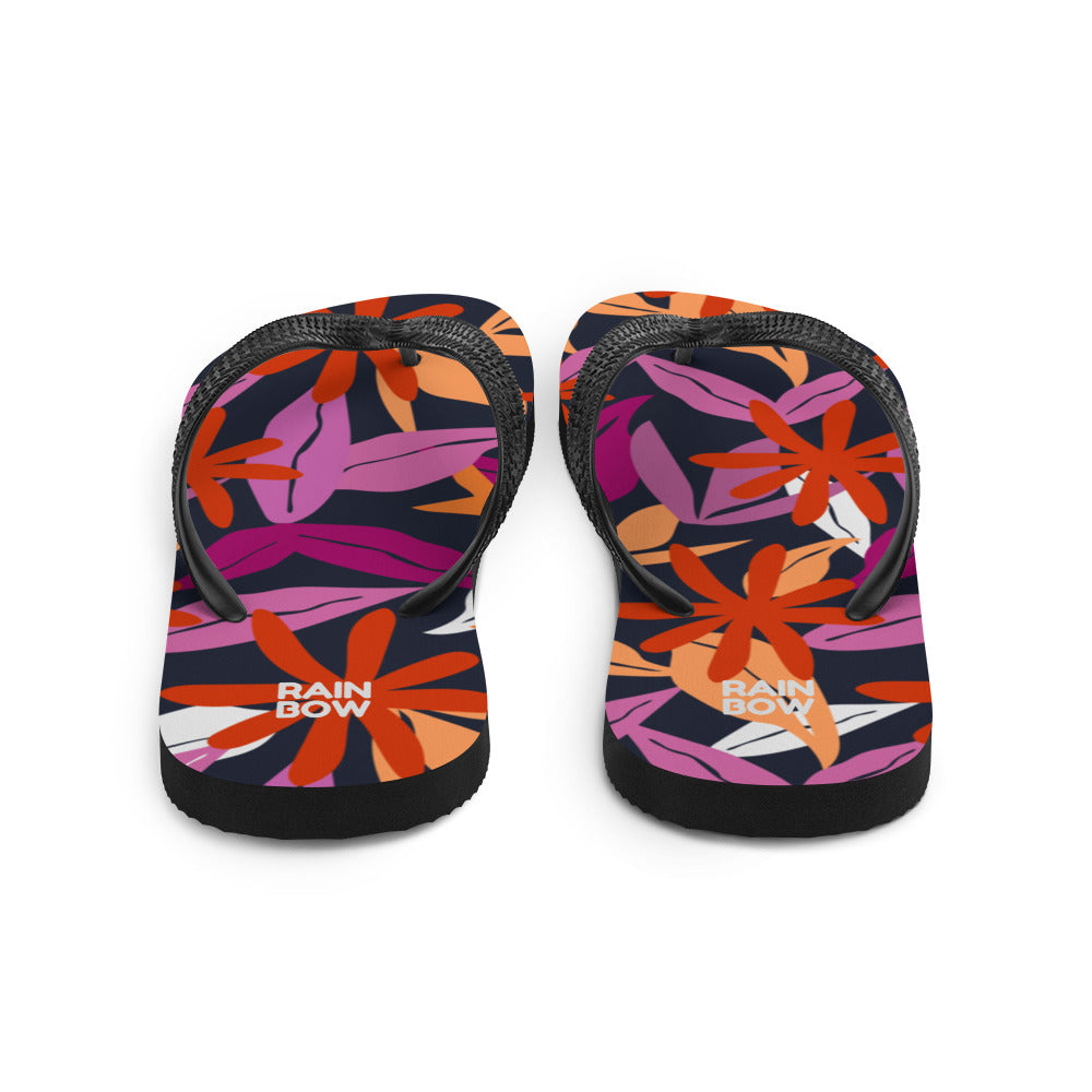 Abstract Floral Pattern Flip-Flops in Lesbian Colours Flip Flops The Rainbow Stores