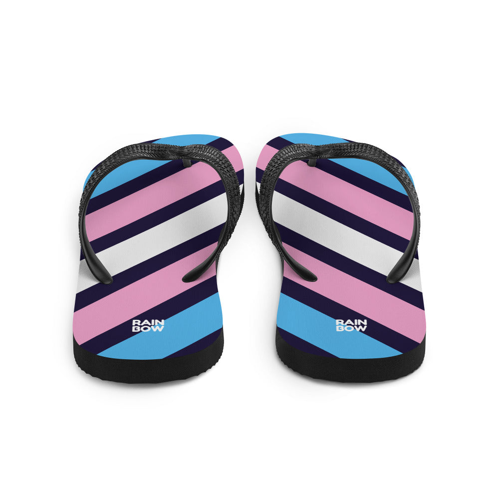 Trans Diagonal Stripe Flip-Flops Flip Flops The Rainbow Stores