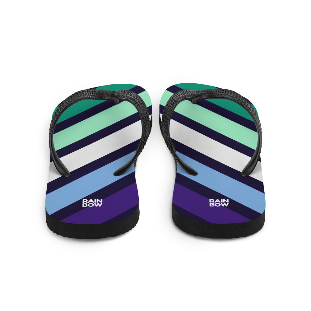 Gay Men's Diagonal Stripes Flip-Flops Flip Flops The Rainbow Stores