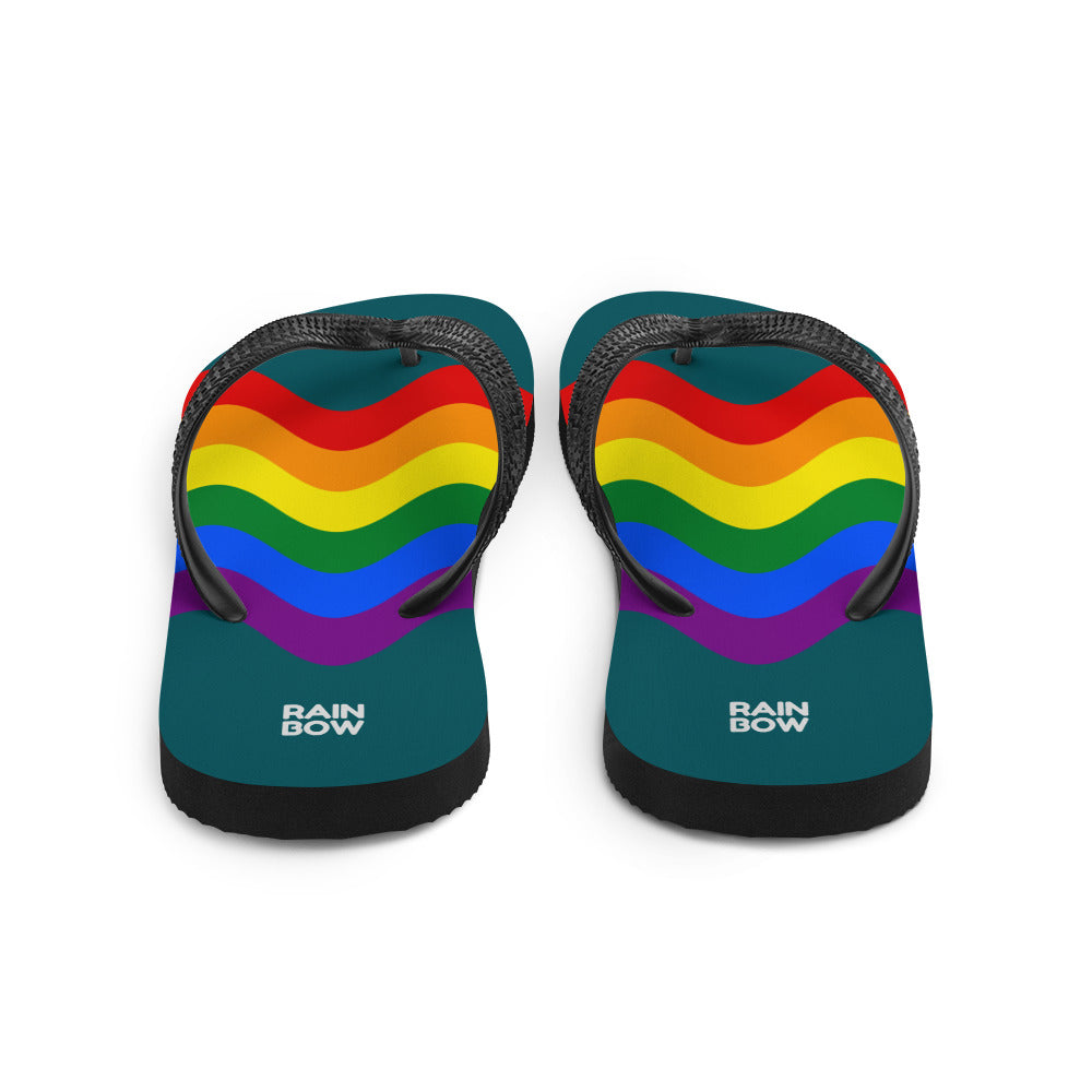 Wavy Rainbow Pride Flag Flip-Flops Flip Flops The Rainbow Stores
