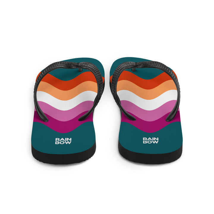 Wavy Lesbian Flag Flip-Flops Flip Flops The Rainbow Stores