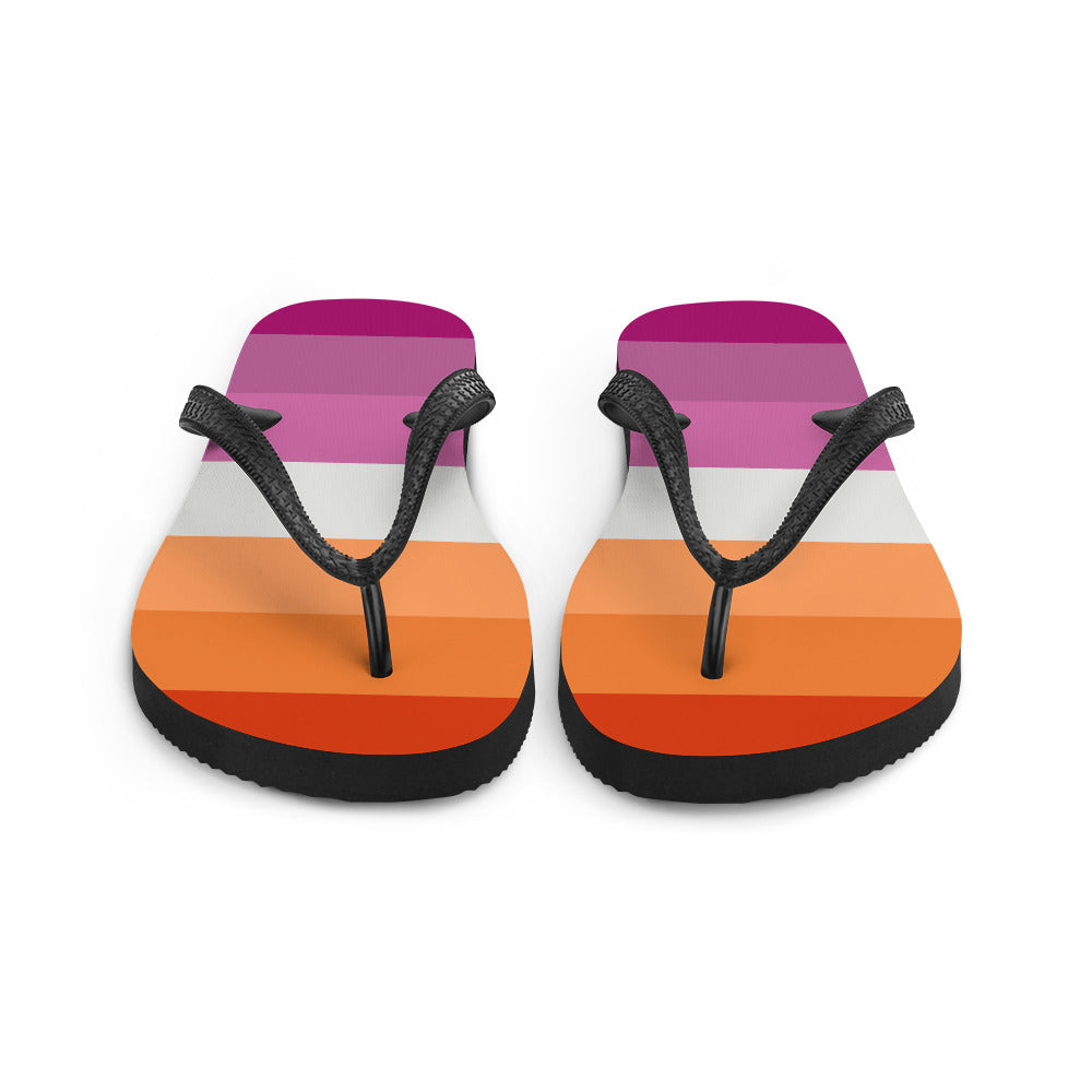 Lesbian 7 Stripe Flag Flip-Flops Flip Flops The Rainbow Stores