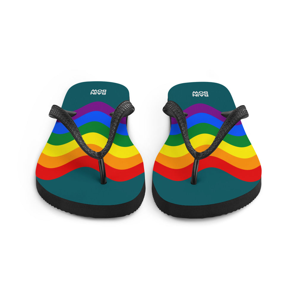 Wavy Rainbow Pride Flag Flip-Flops Flip Flops The Rainbow Stores