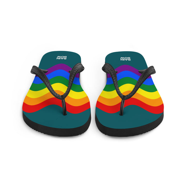 Wavy Rainbow Pride Flag Flip-Flops Flip Flops The Rainbow Stores