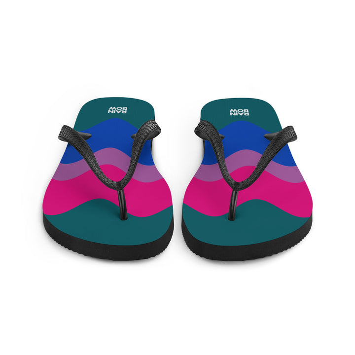 Wavy Bisexual Pride Flag Flip-Flops Flip Flops The Rainbow Stores