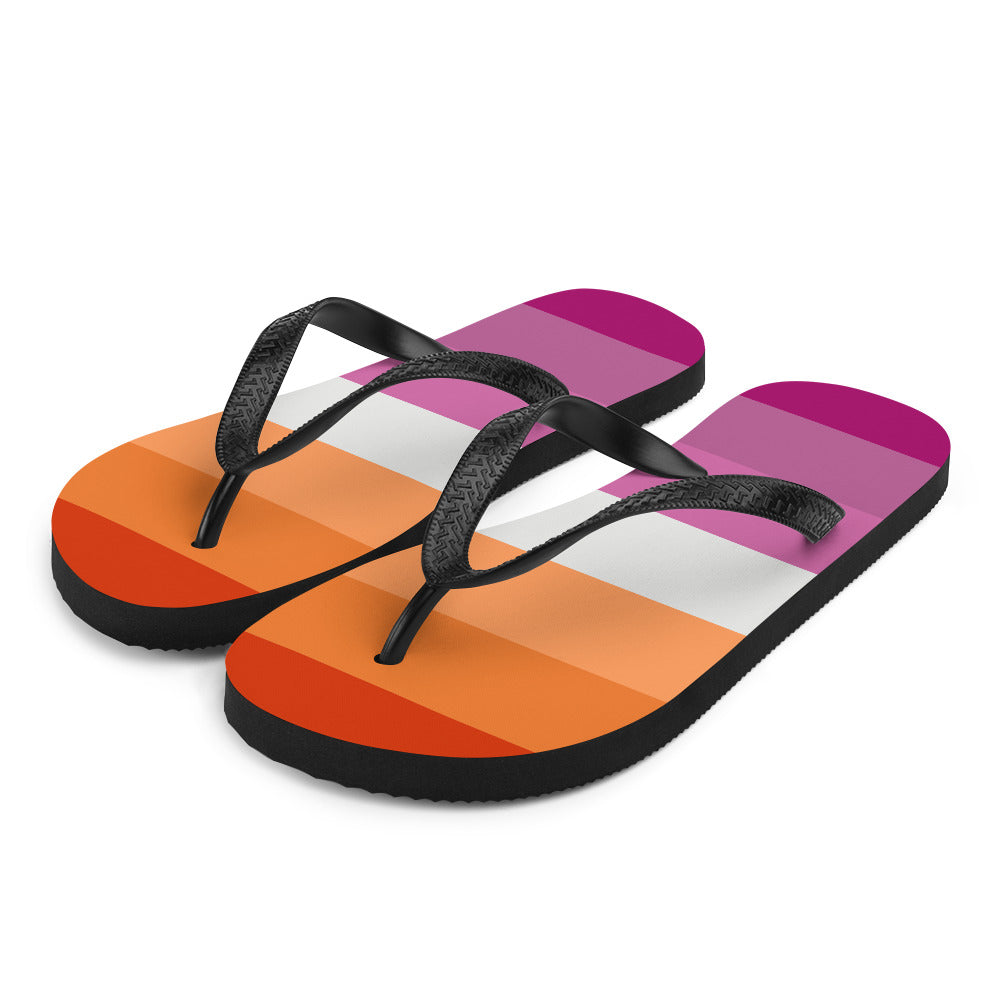 Lesbian 7 Stripe Flag Flip-Flops Flip Flops The Rainbow Stores