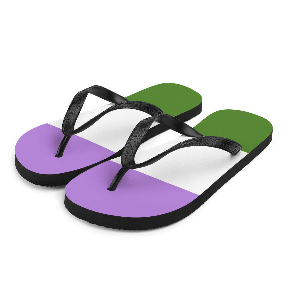 Genderqueer Pride Flag Flip-Flops Flip Flops The Rainbow Stores