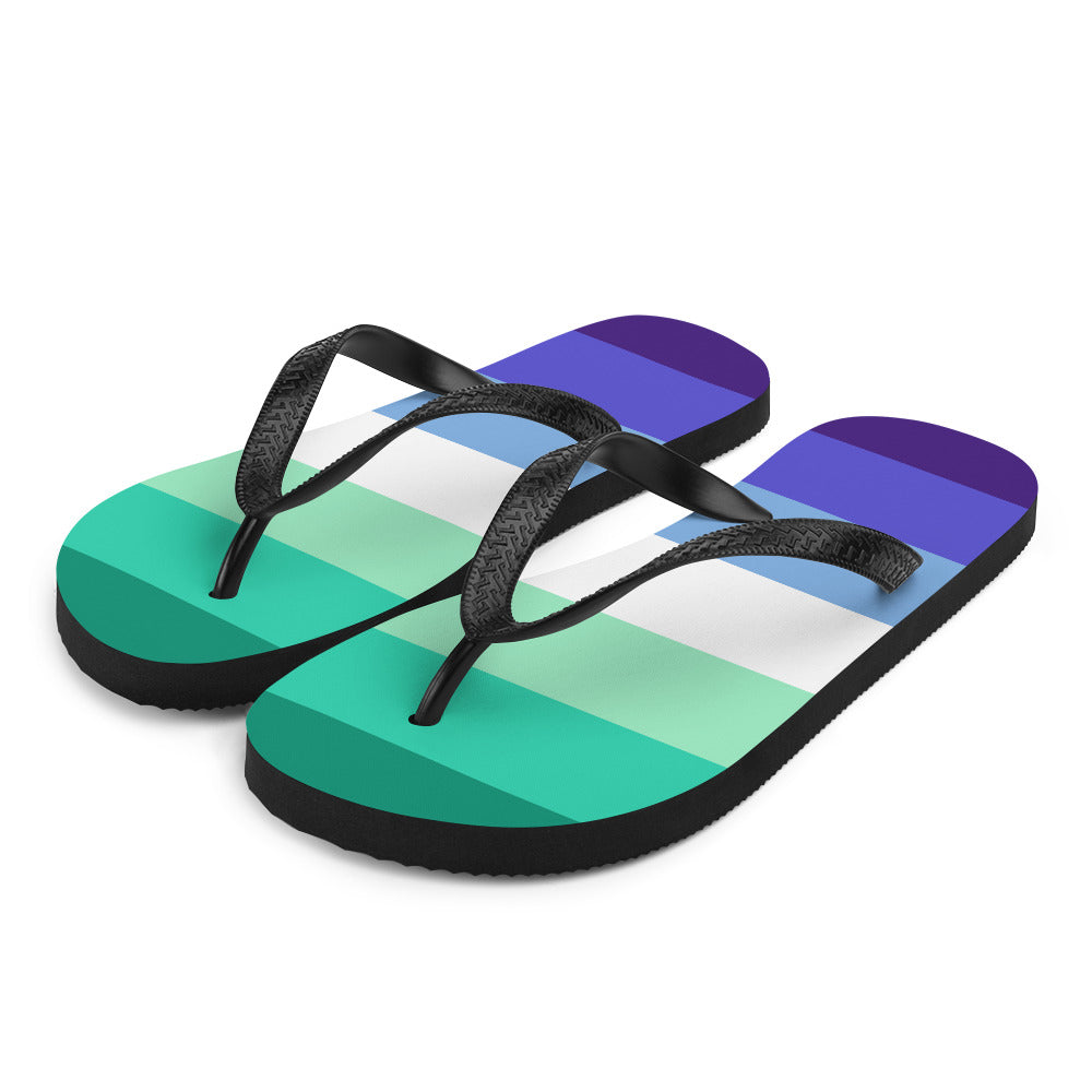 Gay Men 7 Stripe Pride Flag Flip-Flops Flip Flops The Rainbow Stores