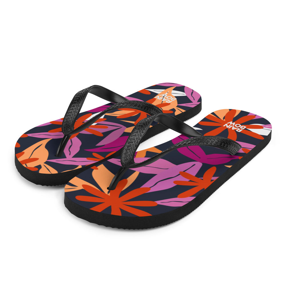 Abstract Floral Pattern Flip-Flops in Lesbian Colours Flip Flops The Rainbow Stores