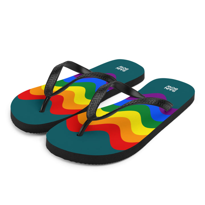 Wavy Rainbow Pride Flag Flip-Flops Flip Flops The Rainbow Stores