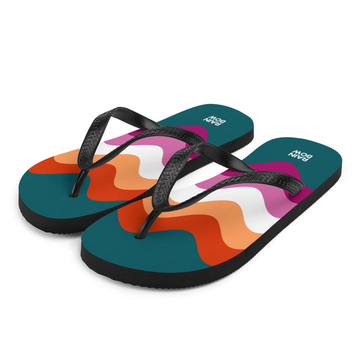 Wavy Lesbian Flag Flip-Flops Flip Flops The Rainbow Stores