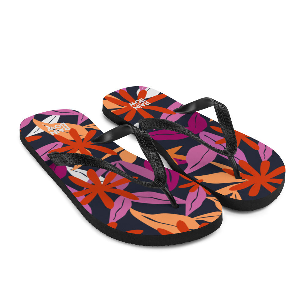 Abstract Floral Pattern Flip-Flops in Lesbian Colours Flip Flops The Rainbow Stores