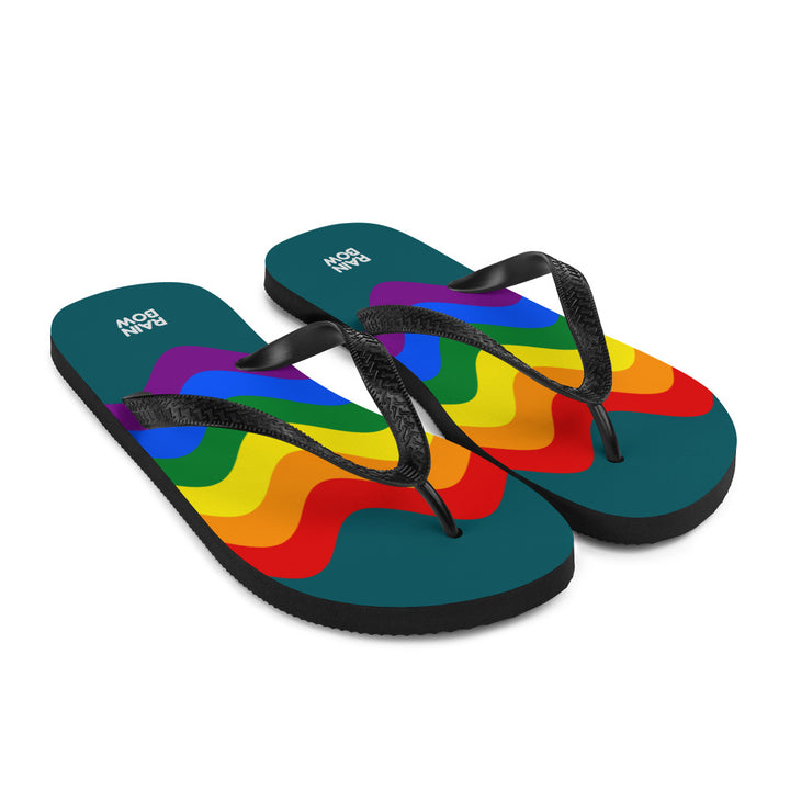 Wavy Rainbow Pride Flag Flip-Flops Flip Flops The Rainbow Stores