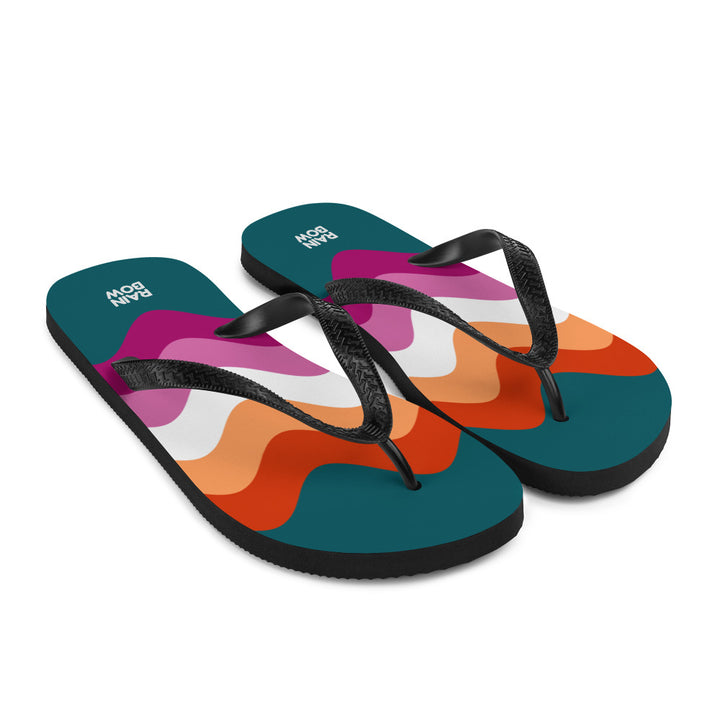 Wavy Lesbian Flag Flip-Flops Flip Flops The Rainbow Stores