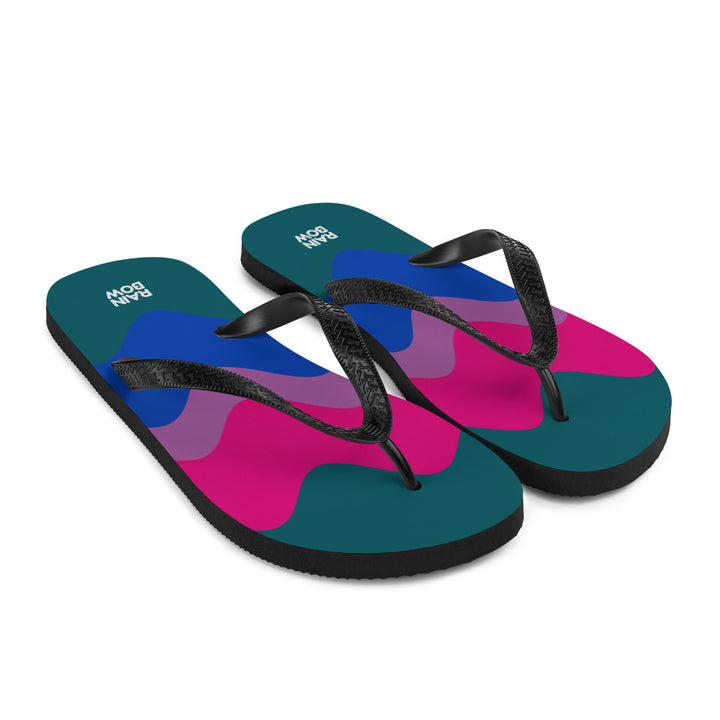 Wavy Bisexual Pride Flag Flip-Flops Flip Flops The Rainbow Stores