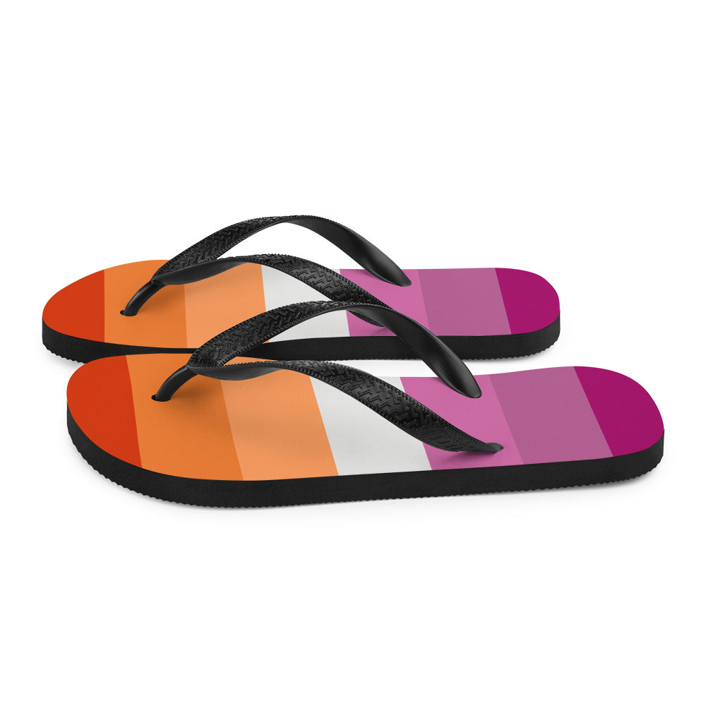 Lesbian 7 Stripe Flag Flip-Flops Flip Flops The Rainbow Stores