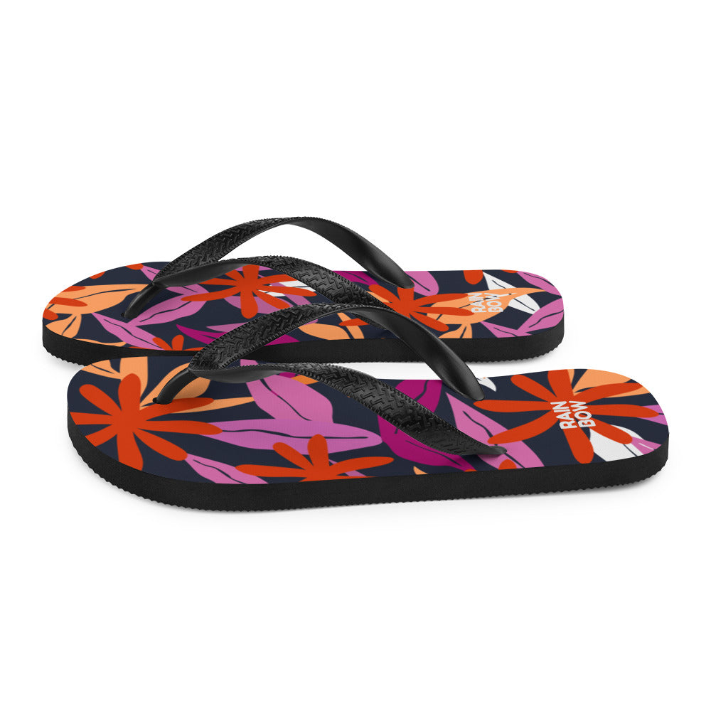 Abstract Floral Pattern Flip-Flops in Lesbian Colours Flip Flops The Rainbow Stores