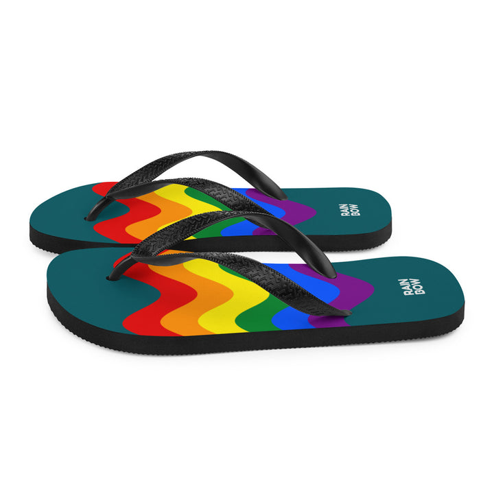 Wavy Rainbow Pride Flag Flip-Flops Flip Flops The Rainbow Stores