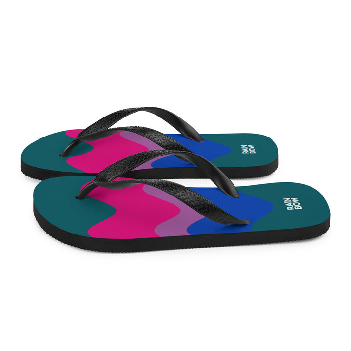 Wavy Bisexual Pride Flag Flip-Flops Flip Flops The Rainbow Stores