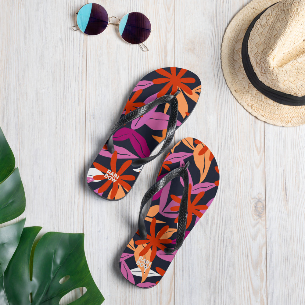 Abstract Floral Pattern Flip-Flops in Lesbian Colours Flip Flops The Rainbow Stores