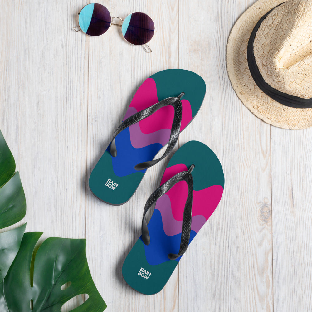 Wavy Bisexual Pride Flag Flip-Flops Flip Flops The Rainbow Stores