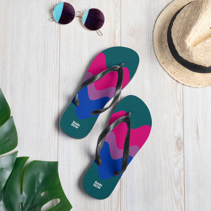 Wavy Bisexual Pride Flag Flip-Flops Flip Flops The Rainbow Stores
