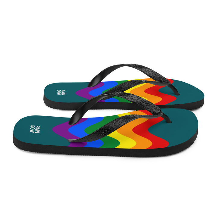 Wavy Rainbow Pride Flag Flip-Flops Flip Flops The Rainbow Stores