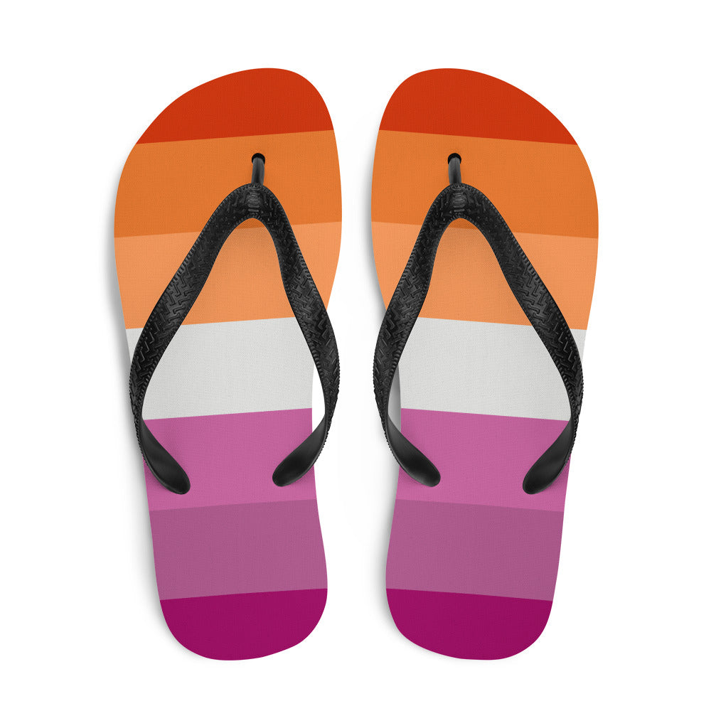 Lesbian 7 Stripe Flag Flip-Flops Flip Flops The Rainbow Stores